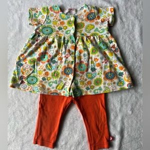 Zutano Baby Girl 2 piece floral outfit. Size 6 months